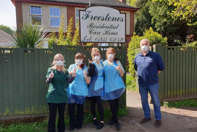 James Maziak took the donations to Freestones Care Home in Irthlingborough earlier today