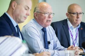 Councillor Malcolm Longley (centre) is the cabinet member for finance at Northamptonshire County Council