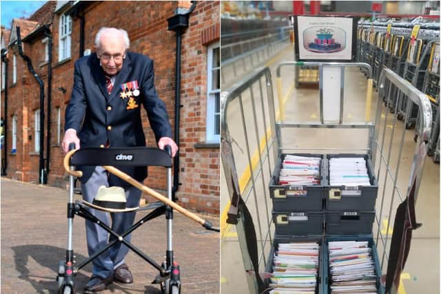 Thousands of birthday cards are being processed at a Northampton mail centre for Captain Tom Moore.