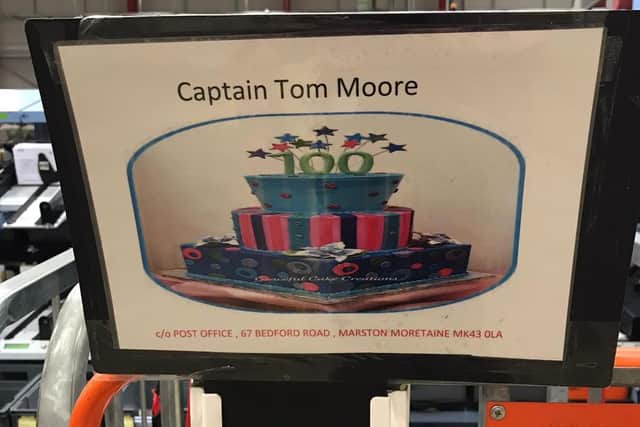 The South Midlands Mail Centre has had to reprogramme its sorting machines just to handle the thousands of cards for Captain Tom.