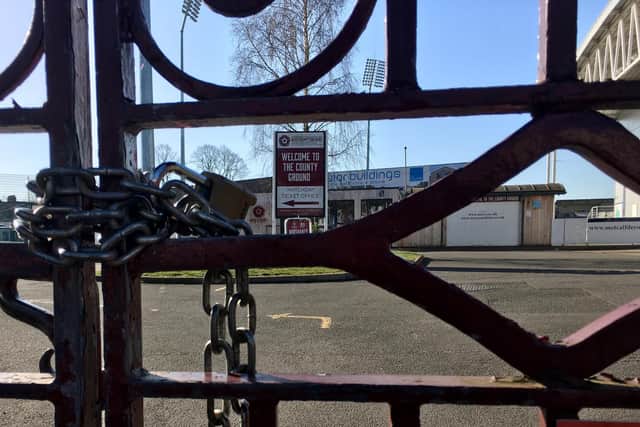 The gates are currently locked at the County Ground