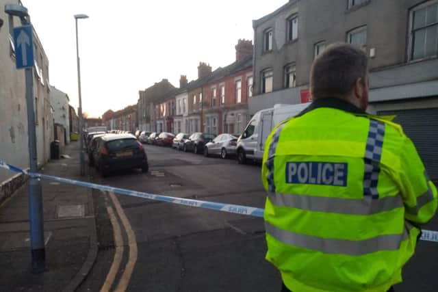 Police sealed off Cowper Street after the stabbings on Monday night