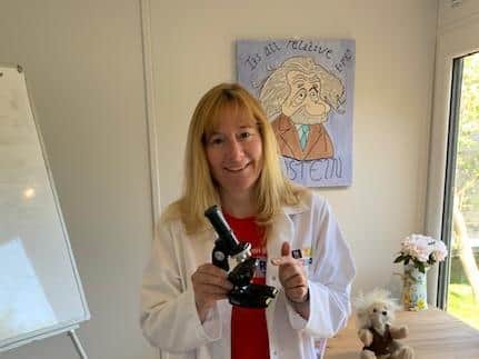 Super science teacher, Kerry Esgate-Green in her home 'lab'