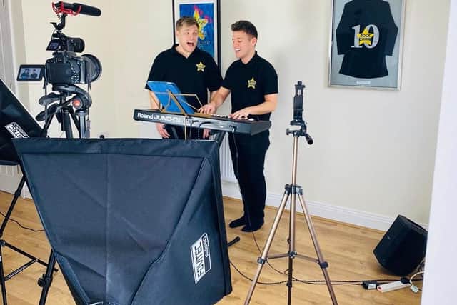 The set-up for one of the Rock Choir Facebook rehearsals