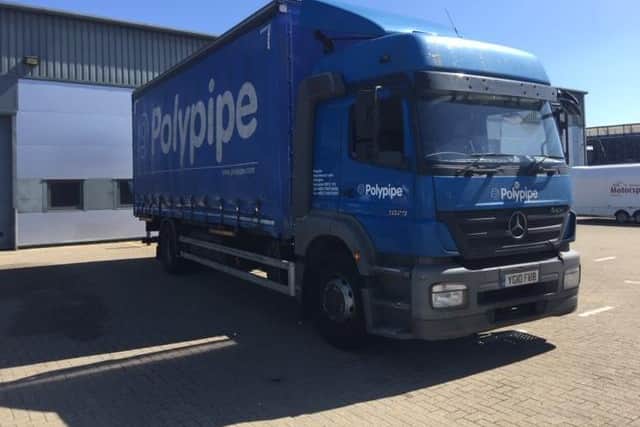 Polypropylene from Polypipe being delivered to Silverstone Park to be used to make personal protective equipment needed by the NHS in Northamptonshire. Photo: Silverstone Technology Cluster
