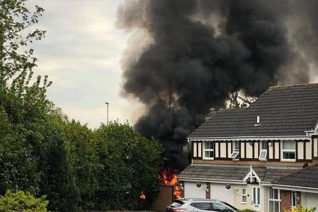 The fire damaged a greenhouse