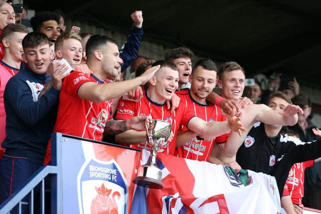 It was Bromsgrove who were celebrating promotion at the end of a dramatic day