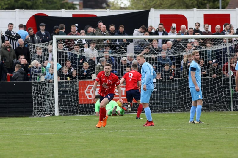 Kieren Westwood's goal ultimately proved decisive in extra-time as Bromsgrove sealed promotion with a 4-3 victory