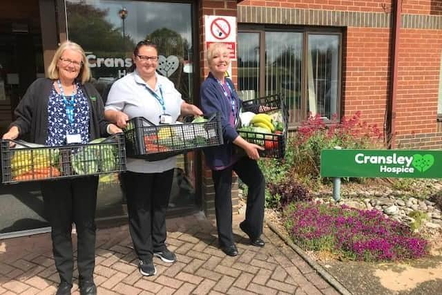 Cransley Hospice staff with their veg boxes from The Northampton Grocer