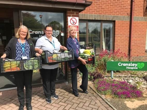 Cransley Hospice staff with their veg boxes from The Northampton Grocer