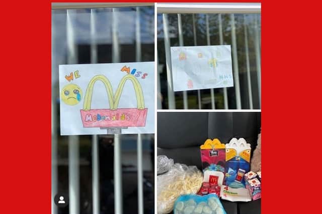 The posters put up by the family and their McHaul