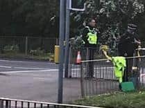Police at the scene.