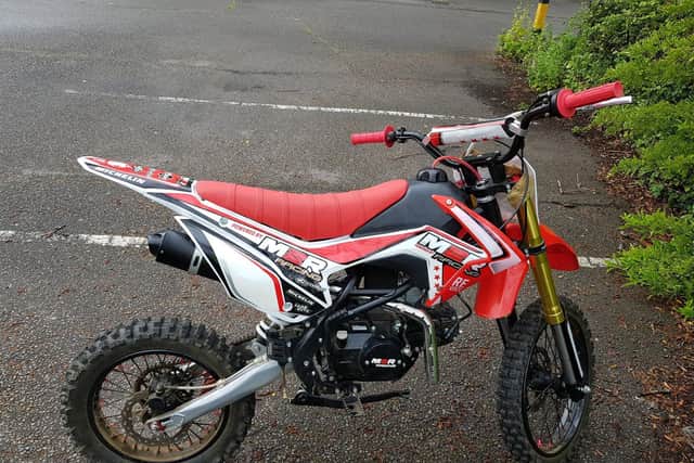 This off-road mini motorcycle was found by the East Northants Police Team