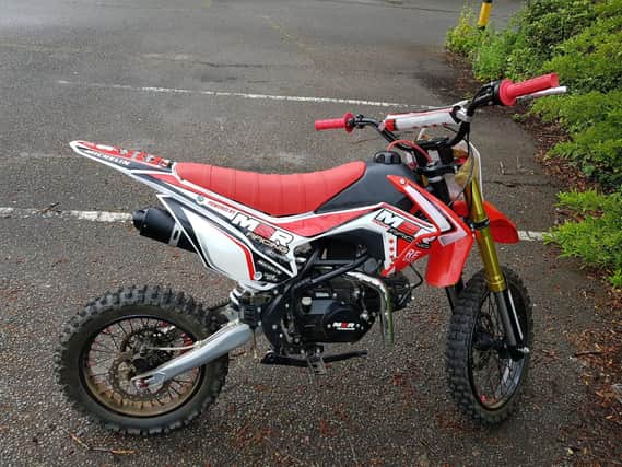 This off-road mini motorcycle was found by the East Northants Police Team