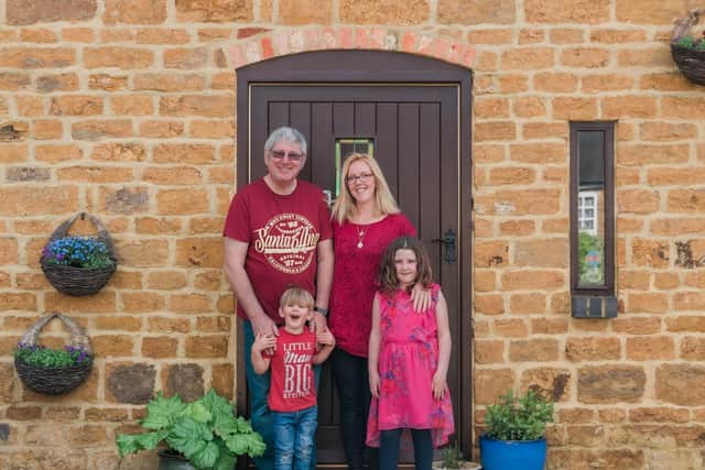 The Steels: John, Becky, James (three) and Amanda (seven).