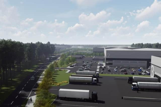 An artist's impression of the warehouse site.