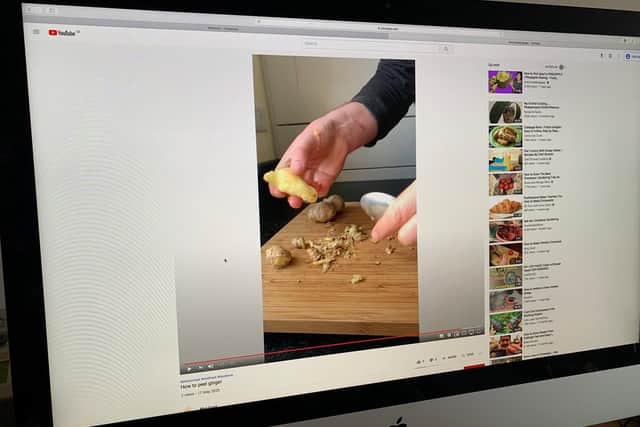 Michael O'Gorman's youtube 'Chefs hacks' videos, showing the best way to peel ginger....with a spoon