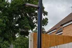 One of the new lights on the Rowans Estate in Raunds