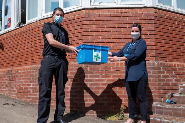 Firefighters have made more than 1,000 medication deliveries such as this one from Earls Barton pharmacy