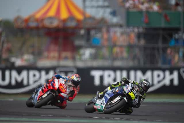 Britain's Cal Crutchlow leads last year's MotoGP race at Silverstone. Photo: Getty Images