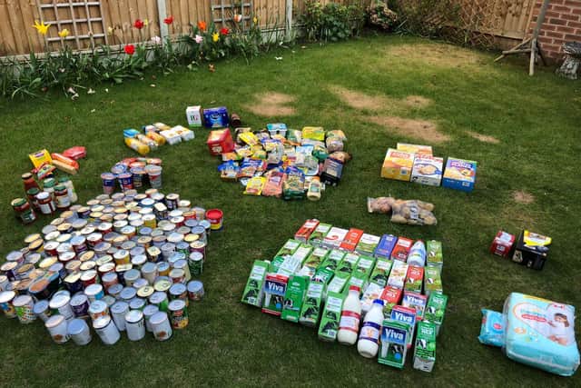 Some of the donations donated to the Kettering foodbank