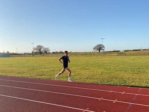 Trystan in training.