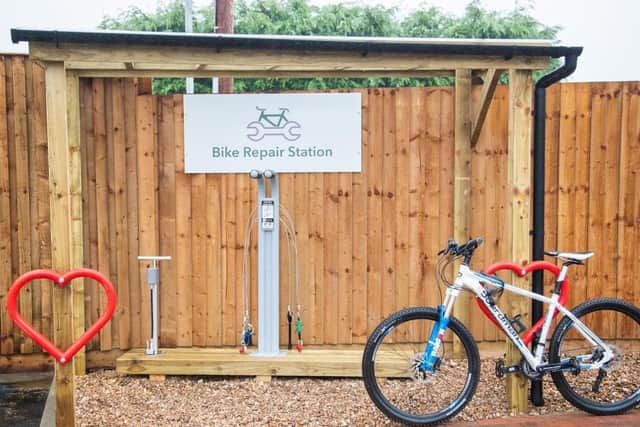 One of the Co-op's new bike repair stations