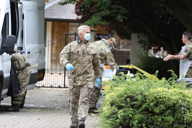 Soldiers at the testing site.