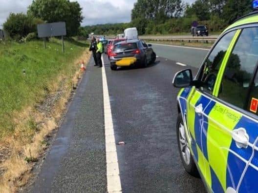 The scene at Kettering on the A14
