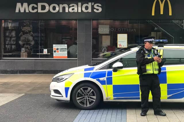 Neighbourhood police took two men into custody on suspicion of theft