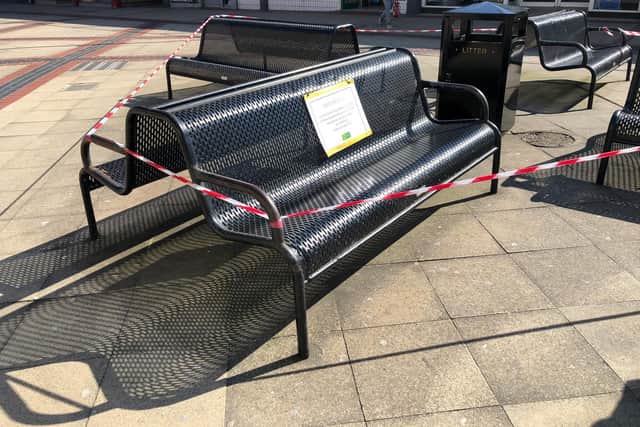 Taped-off seats in Corporation Street