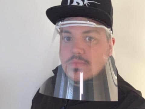 Robbie Dunion with one of the Northamptonshire-made PPE visors