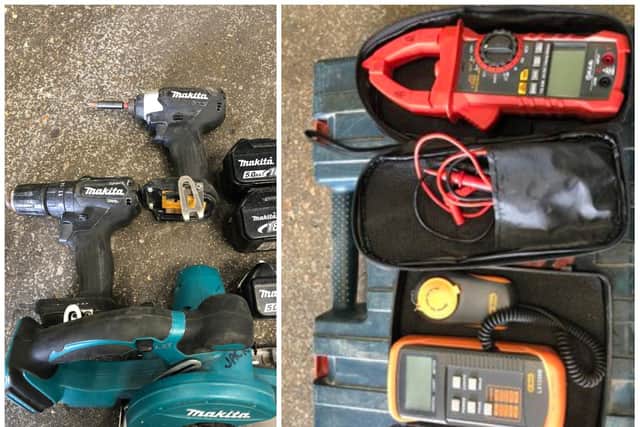 Some of the stolen tools recovered by Northamptonshire Police