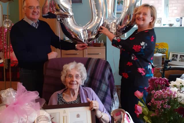 Margaret Tirebuck celebrating her 100th birthday