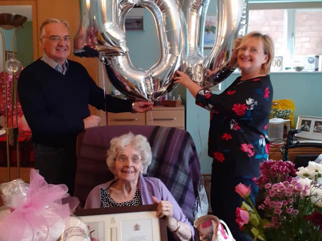 Margaret Tirebuck celebrating her 100th birthday