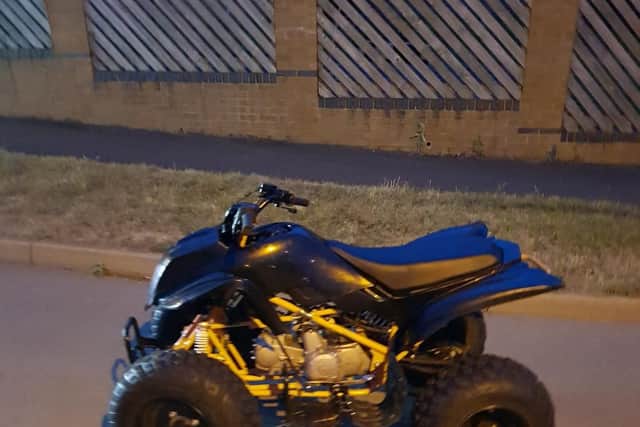 This quad bike was seized by police last night (Wednesday)