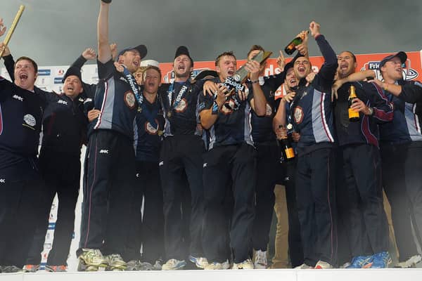 Northants Steelbacks celebrate their T20 Final success