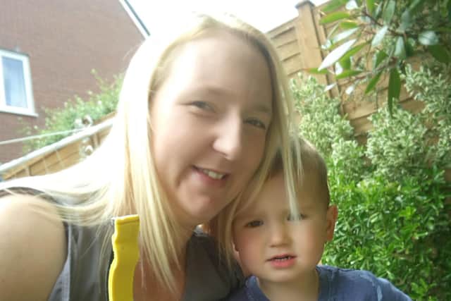 Kayleigh Biles with Finley, two.