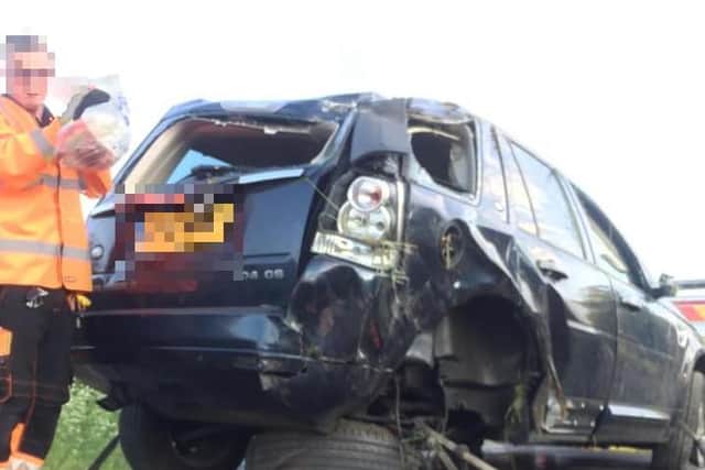 The damage caused to Kate Gifford's vehicle.