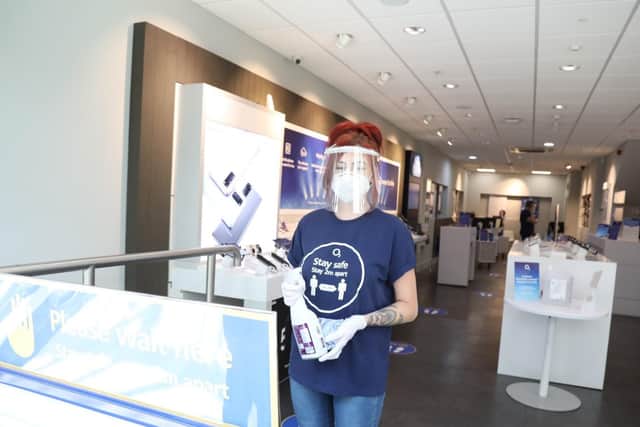 O2 assistant manager Lorena Carroll. Staff are wearing face shields with rigorous cleaning procedures in place.