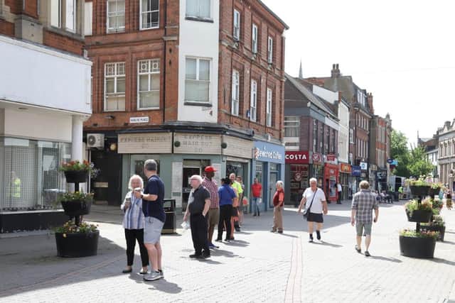 Queues in Kettering today.