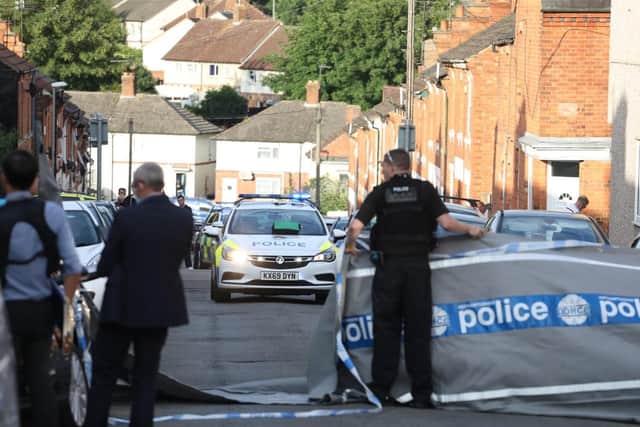 Police at the scene.