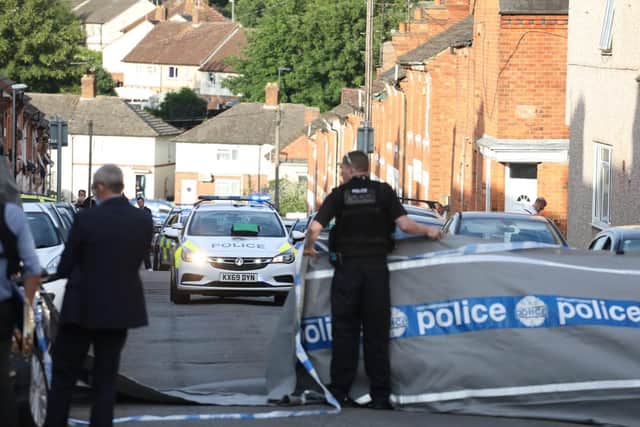 Police at the scene.