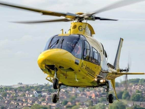 Northamptonshire's air ambulance flew Dafydd to hospital in just 19 minutes