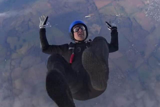 David has swapped the thrill of motorbikes for skydiving since his accident