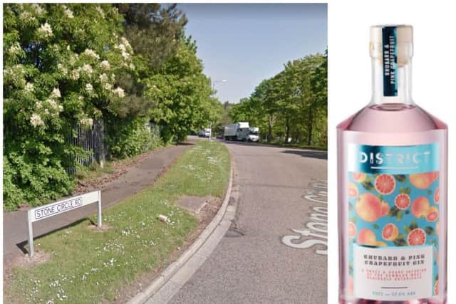 1,700 bottles of gin were stolen from a trailer parked in Round Spinney
