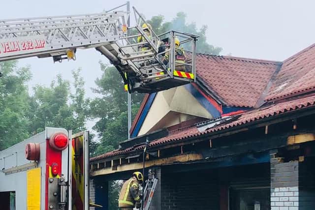 The damage this morning. Credit: Corby Fire Station.