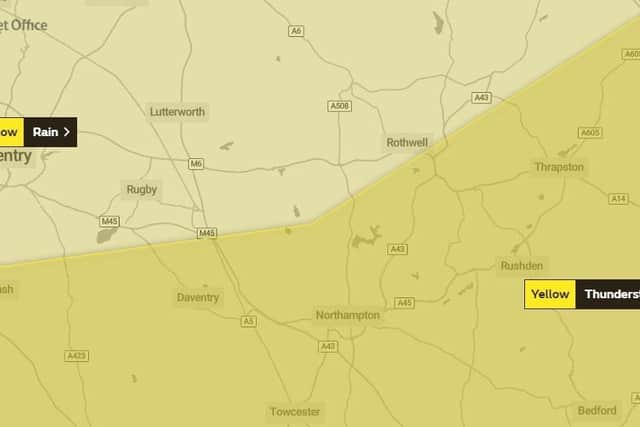 Three Met Office weather warnings are currently in force for Northamptonshire