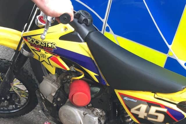 The bike seized today off Colyers Avenue