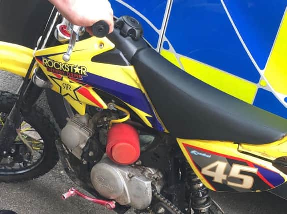 The bike seized today off Colyers Avenue